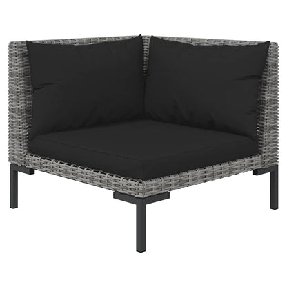 Set Divani da Giardino 3 pz Grigio Scuro Polyrattan Mezzo Tondo | homemem39