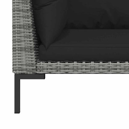 Set Divani da Giardino 3 pz Grigio Scuro Polyrattan Mezzo Tondo | homemem39