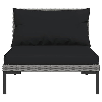 Set Divani da Giardino 3 pz Grigio Scuro Polyrattan Mezzo Tondo | homemem39
