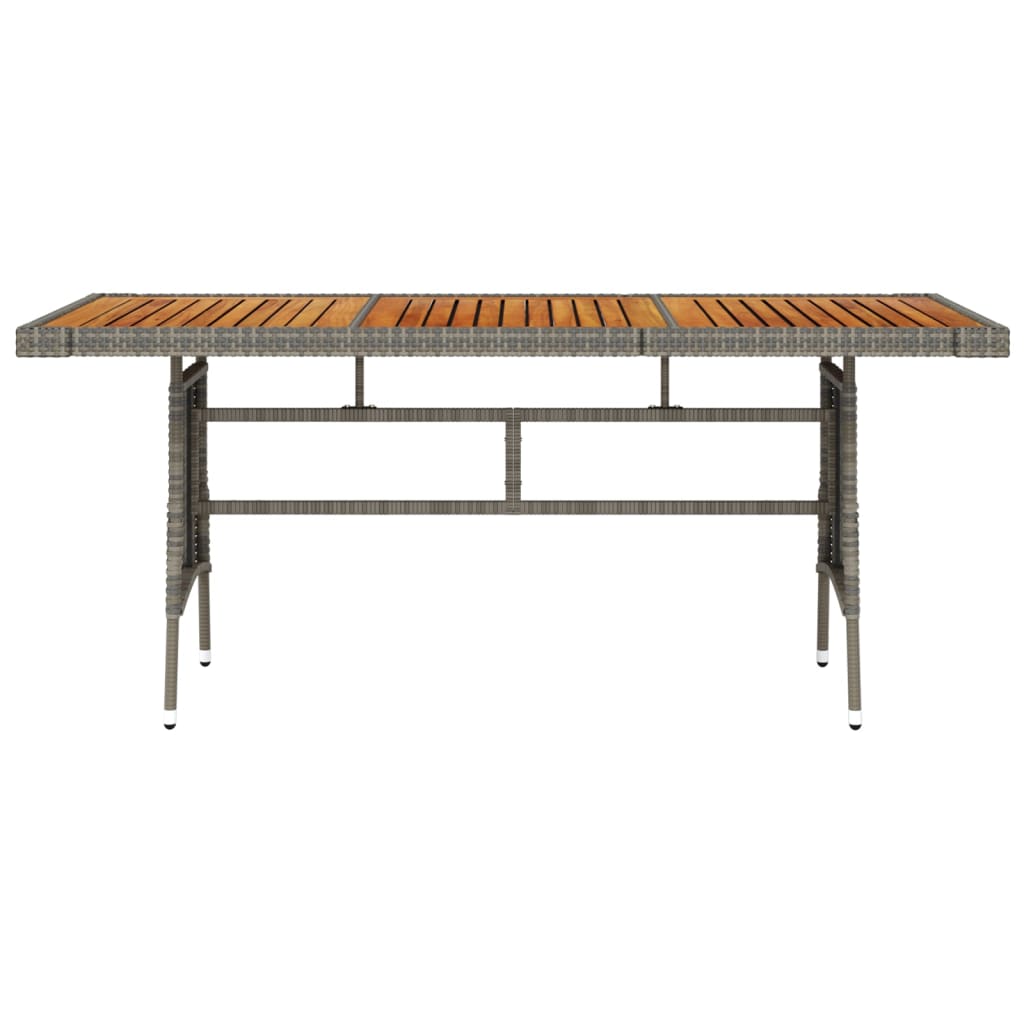 Tavolo Giardino Grigio 160x70x72cm Polyrattan e Massello Acacia | homemem39