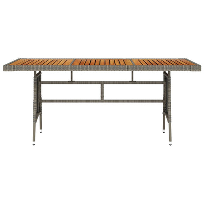 Tavolo Giardino Grigio 160x70x72cm Polyrattan e Massello Acacia | homemem39