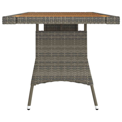 Tavolo Giardino Grigio 160x70x72cm Polyrattan e Massello Acacia | homemem39