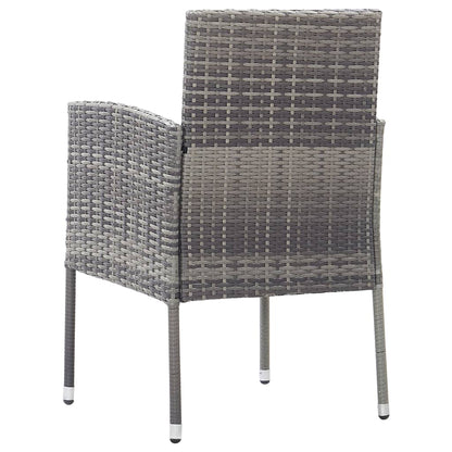 Sedie Giardino con Cuscini Grigio Scuro 2 pz Grigie Polyrattan