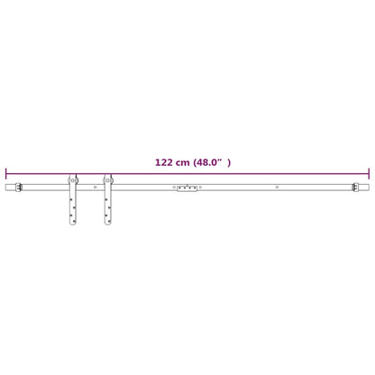 Kit Mini Anta Scorrevole in Acciaio al Carbonio Bianco 122 cm