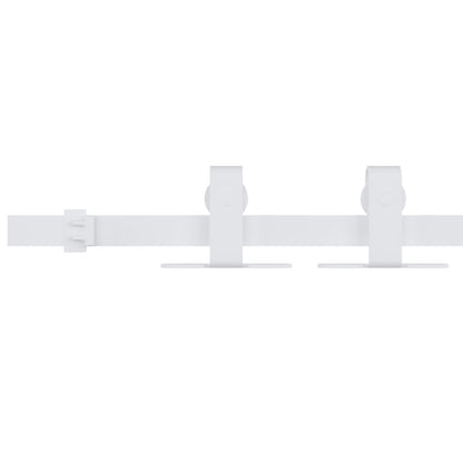 Kit Mini Anta Scorrevole in Acciaio al Carbonio Bianco 200 cm | homemem39