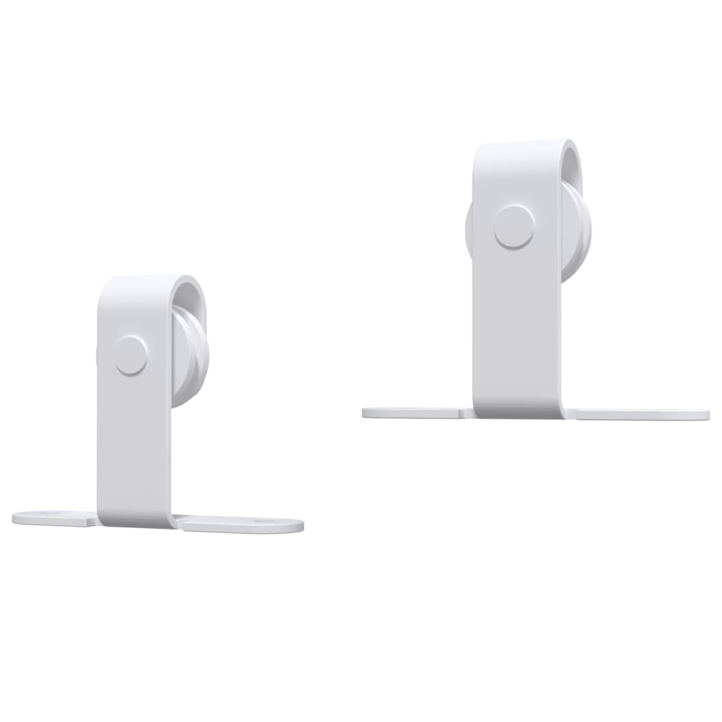 Kit Mini Anta Scorrevole in Acciaio al Carbonio Bianco 200 cm | homemem39
