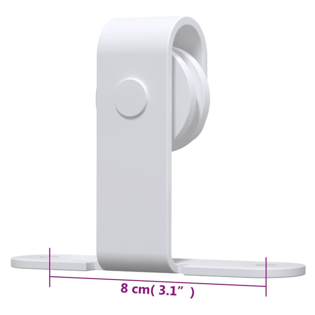Kit Mini Anta Scorrevole in Acciaio al Carbonio Bianco 200 cm | homemem39