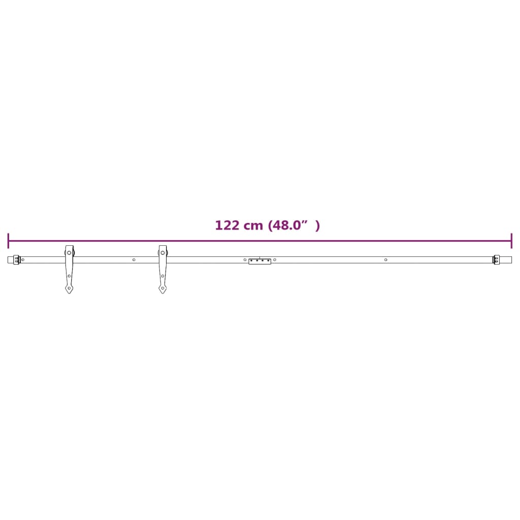 Kit Mini Anta Scorrevole in Acciaio al Carbonio Bianco 122 cm