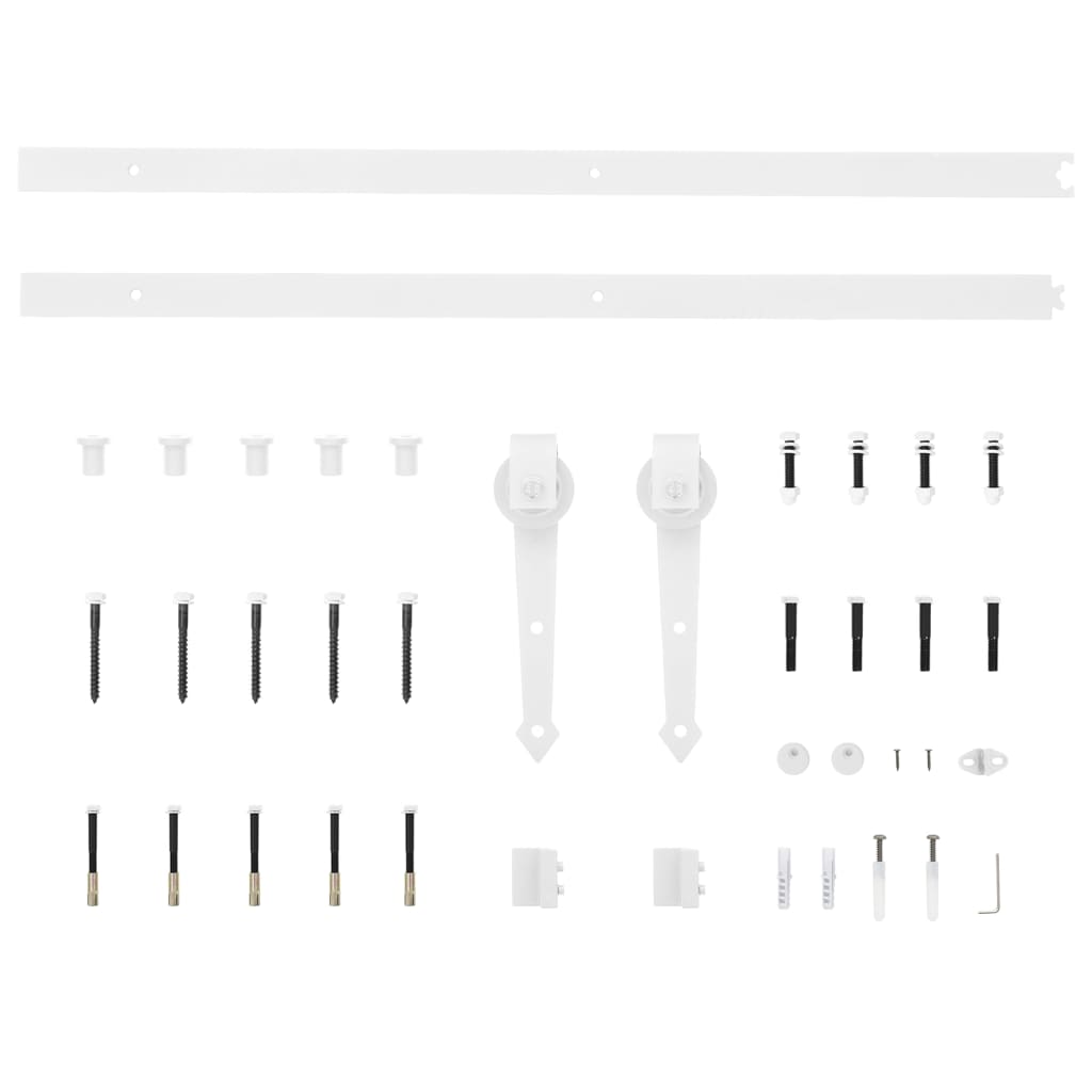 Kit Accessori per Porta Scorrevole 200 cm in Acciaio Bianco