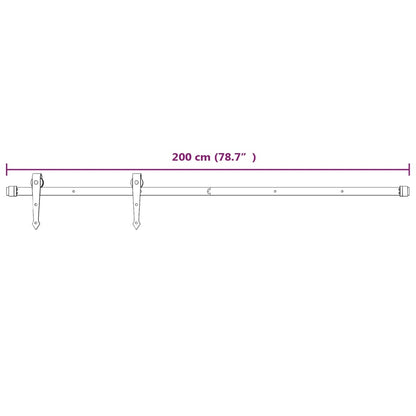 Kit Accessori per Porta Scorrevole 200 cm in Acciaio Bianco