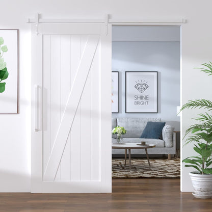 Kit Accessori per Porta Scorrevole 200 cm in Acciaio Bianco | homemem39