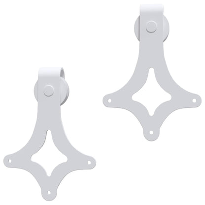 Kit Accessori per Porta Scorrevole 183 cm in Acciaio Bianco - homemem39