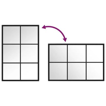 Specchio da Parete Nero 60x40 cm in Metallo - homemem39
