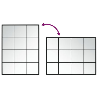Specchio da Parete Nero 80x40 cm in Metallo - homemem39