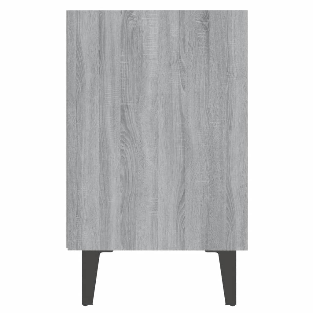Comodino con Gambe in Metallo Grigio Sonoma 40x30x50 cm - homemem39