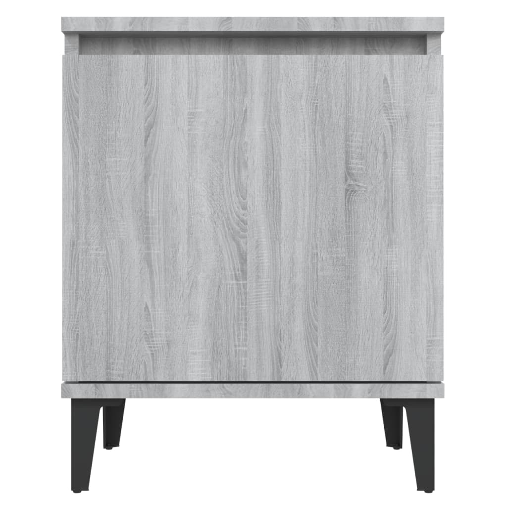 Comodini con Gambe in Metallo Grigio Sonoma 40x30x50 cm - homemem39