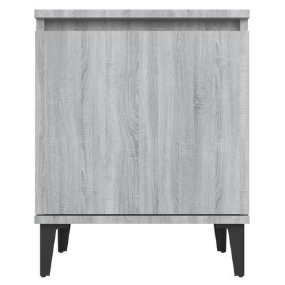 Comodini con Gambe in Metallo Grigio Sonoma 40x30x50 cm - homemem39