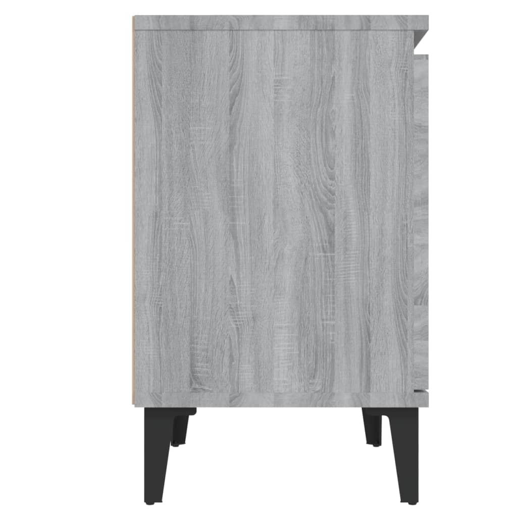 Comodini con Gambe in Metallo Grigio Sonoma 40x30x50 cm - homemem39