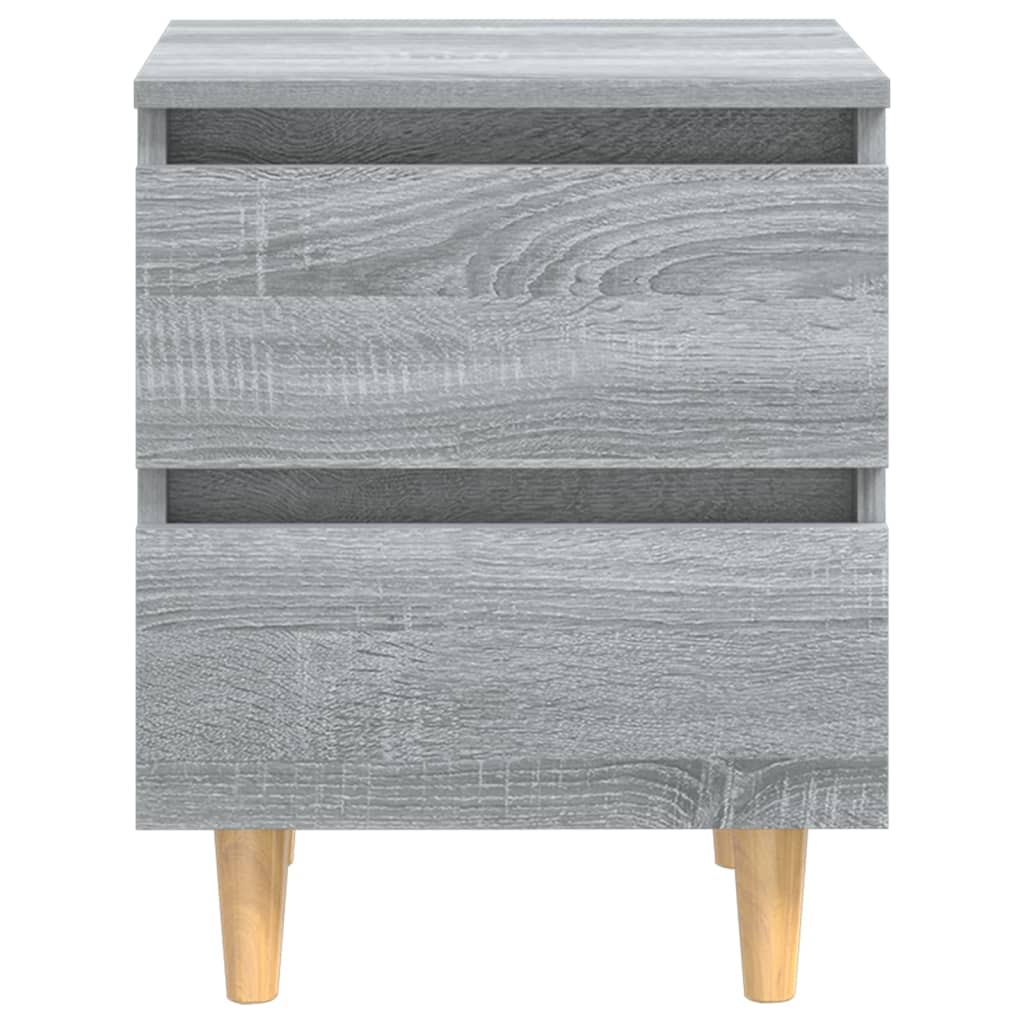 Comodini Gambe in Legno Massello 2 pz Grigio Sonoma 40x30x50 cm - homemem39