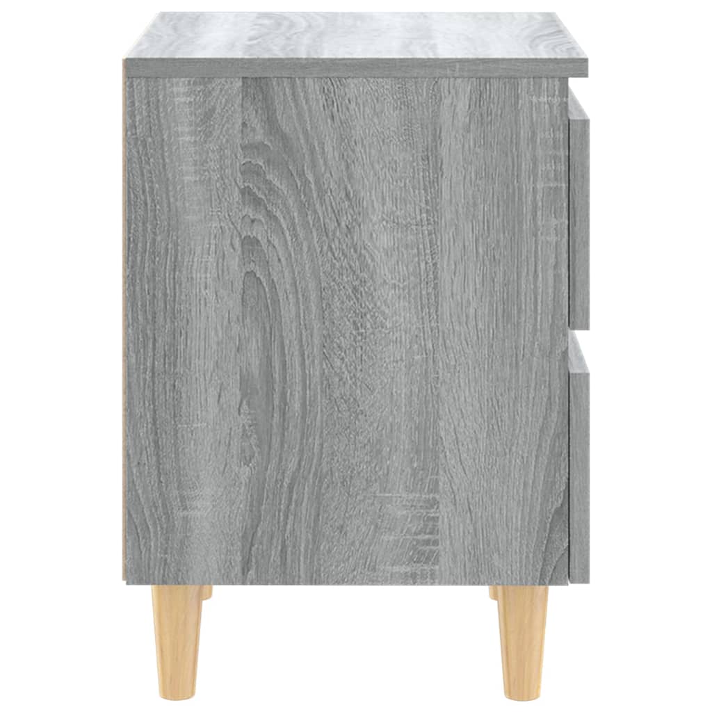 Comodini Gambe in Legno Massello 2 pz Grigio Sonoma 40x30x50 cm - homemem39