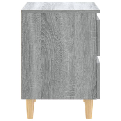 Comodini Gambe in Legno Massello 2 pz Grigio Sonoma 40x30x50 cm - homemem39