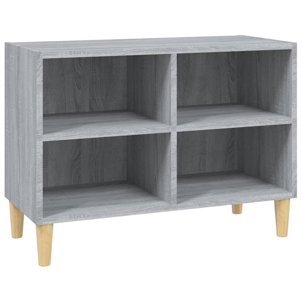 Mobile TV Gambe in Legno Massello Grigio Sonoma 69,5x30x50 cm - homemem39