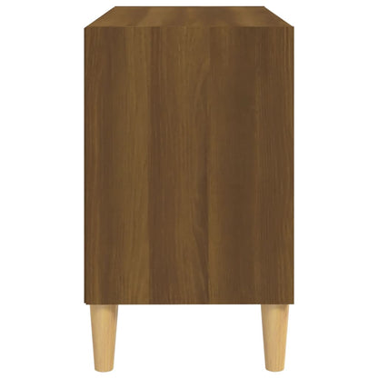 Mobile TV Gambe in Legno Massello Rovere Marrone 69,5x30x50 cm - homemem39