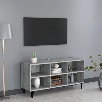 Mobile TV con Gambe in Metallo Grigio Sonoma 103,5x30x50 cm - homemem39