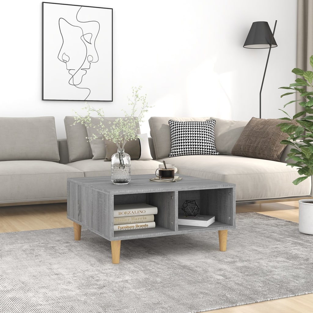 Tavolino da Salotto Grigio Sonoma 60x60x30 cm in Truciolato | homemem39