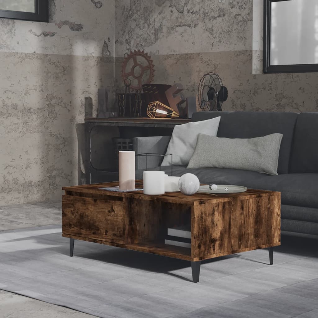 Tavolino da Salotto Rovere Fumo 90x60x35 cm in Truciolato | homemem39