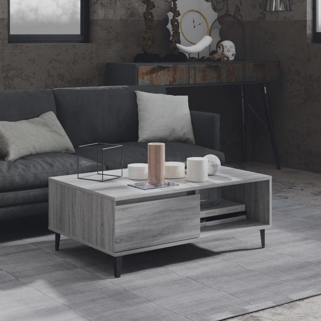 Tavolino da Salotto Grigio Sonoma 90x60x35 cm in Truciolato | homemem39