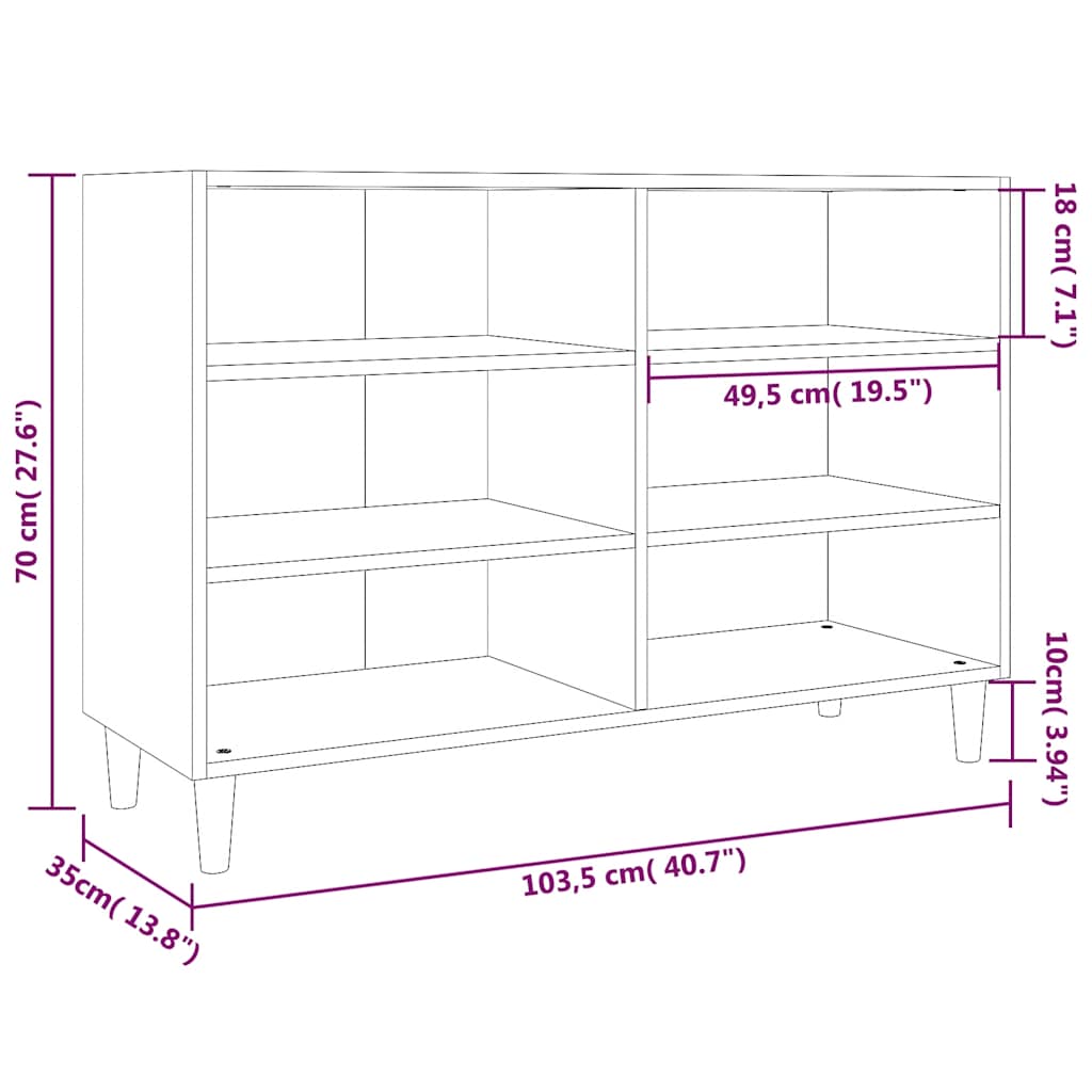 Credenza Grigio Sonoma 103,5x35x70 cm in Truciolato