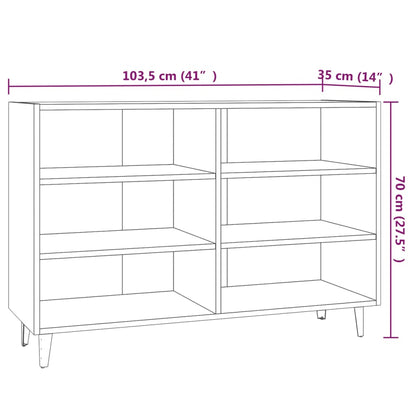 Credenza Rovere Fumo 103,5x35x70 cm in Truciolato