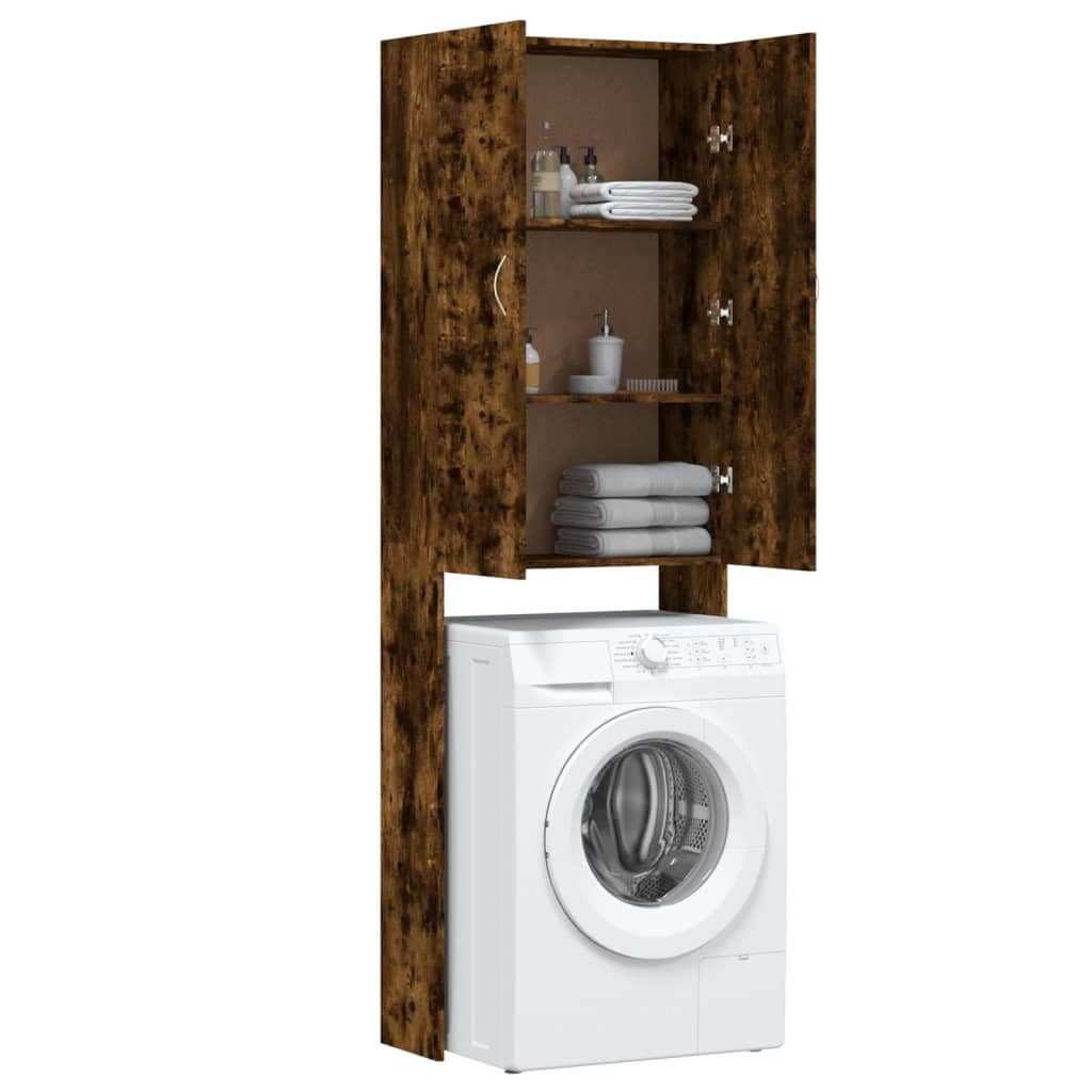 Mobile per Lavatrice Rovere Fumo 64x25,5x190 cm | homemem39