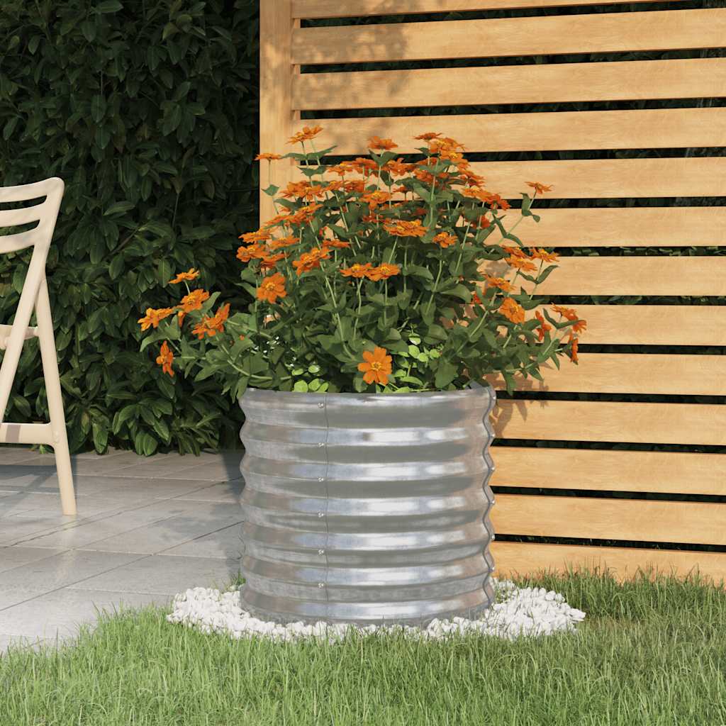 Vaso Giardino Acciaio Zincato 40x40x36 cm Argento | homemem39
