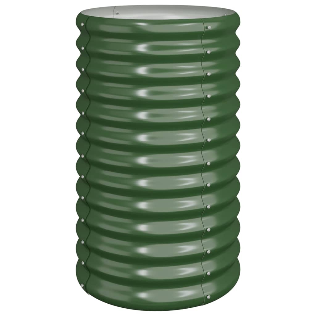 Vaso da Giardino Acciaio Zincato 40x40x68 cm Verde | homemem39