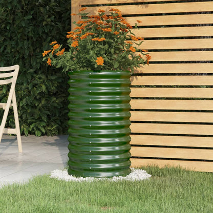 Vaso da Giardino Acciaio Zincato 40x40x68 cm Verde | homemem39