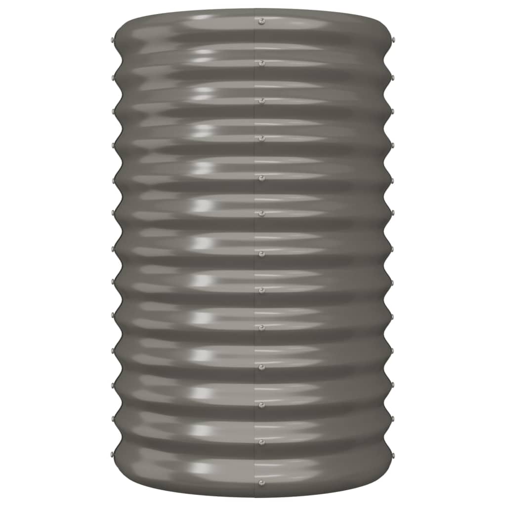 Vaso da Giardino Acciaio Zincato 40x40x68cm Grigio