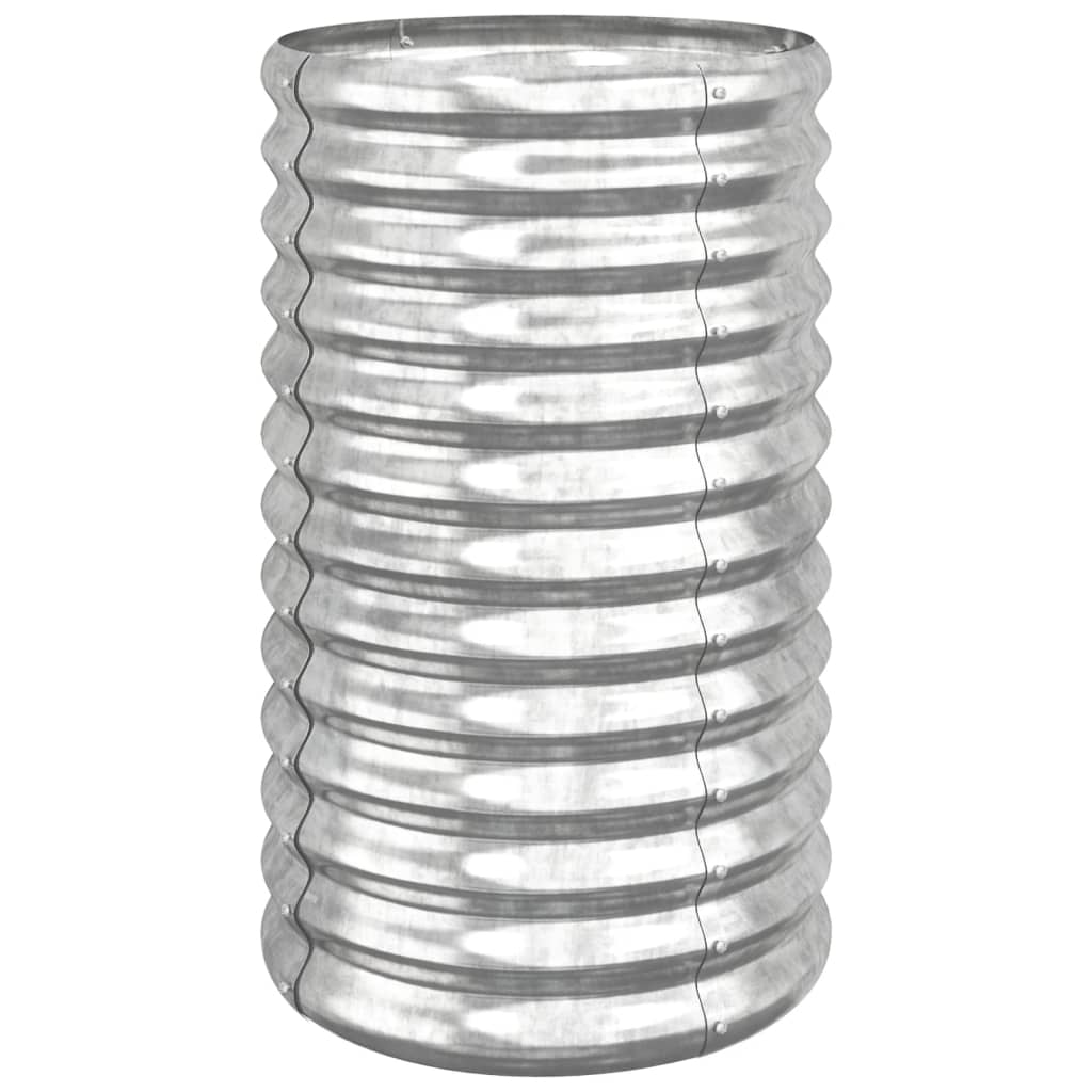 Vaso Giardino Acciaio Zincato 40x40x68 cm Argento