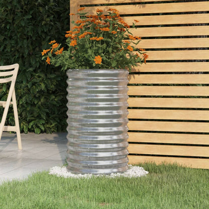Vaso Giardino Acciaio Zincato 40x40x68 cm Argento