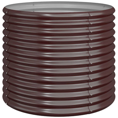 Vaso Giardino Acciaio Zincato 80x80x68 cm Marrone