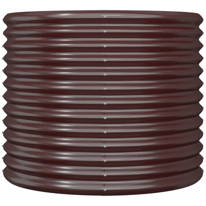 Vaso Giardino Acciaio Zincato 80x80x68 cm Marrone
