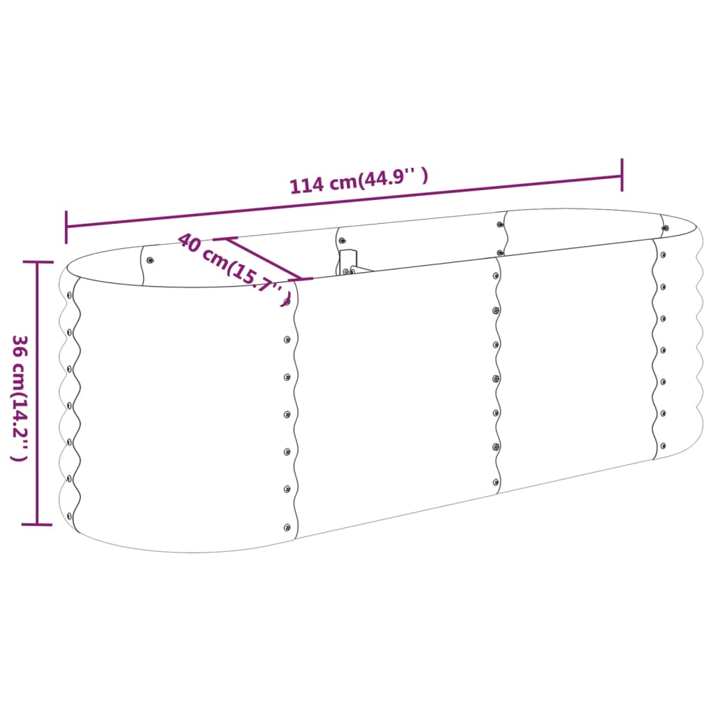 Letto da Giardino in Acciaio a Polvere 114x40x36 cm Antracite - homemem39