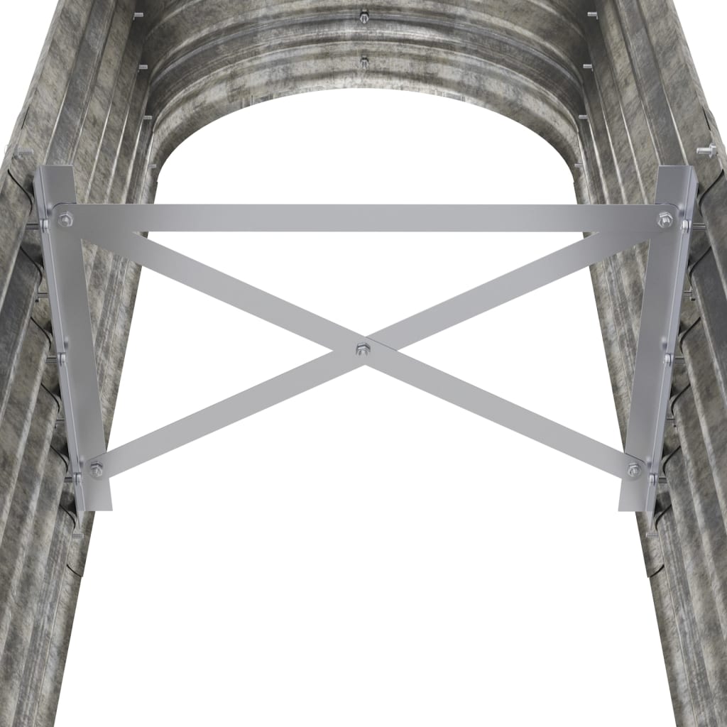 Letto Giardino Acciaio Zincato 152x40x36cm Argento - homemem39