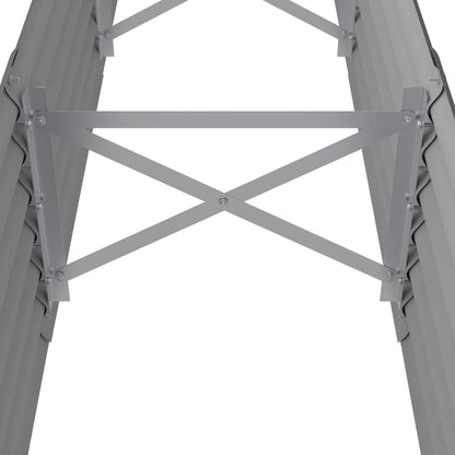 Letto Giardino Acciaio Zincato 224x40x36 cm Grigio - homemem39