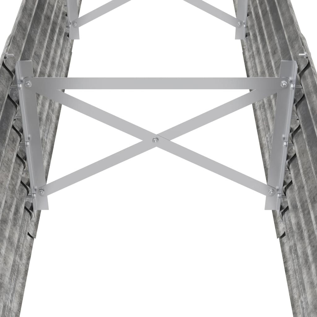 Letto Giardino Acciaio Verniciato a Polvere 224x40x36cm Argento - homemem39