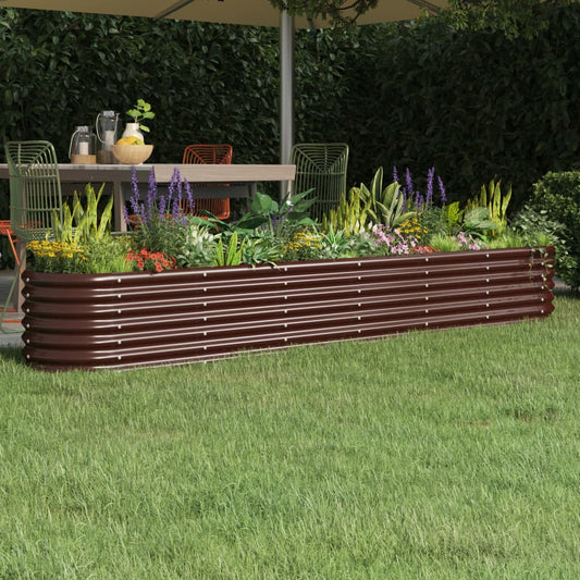 Letto Giardino Acciaio Zincato 260x40x36cm Marrone