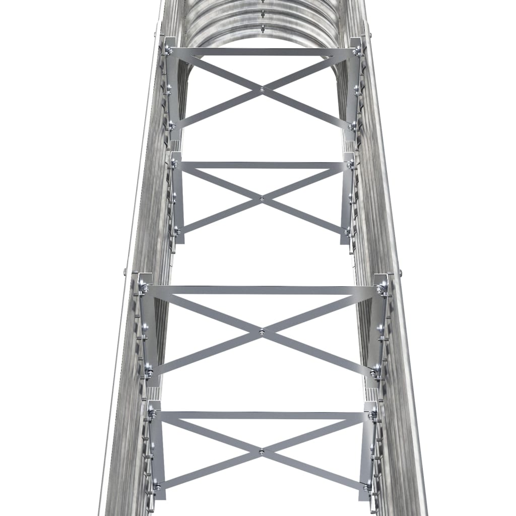 Letto Giardino Acciaio Zincato 152x40x68cm Argento