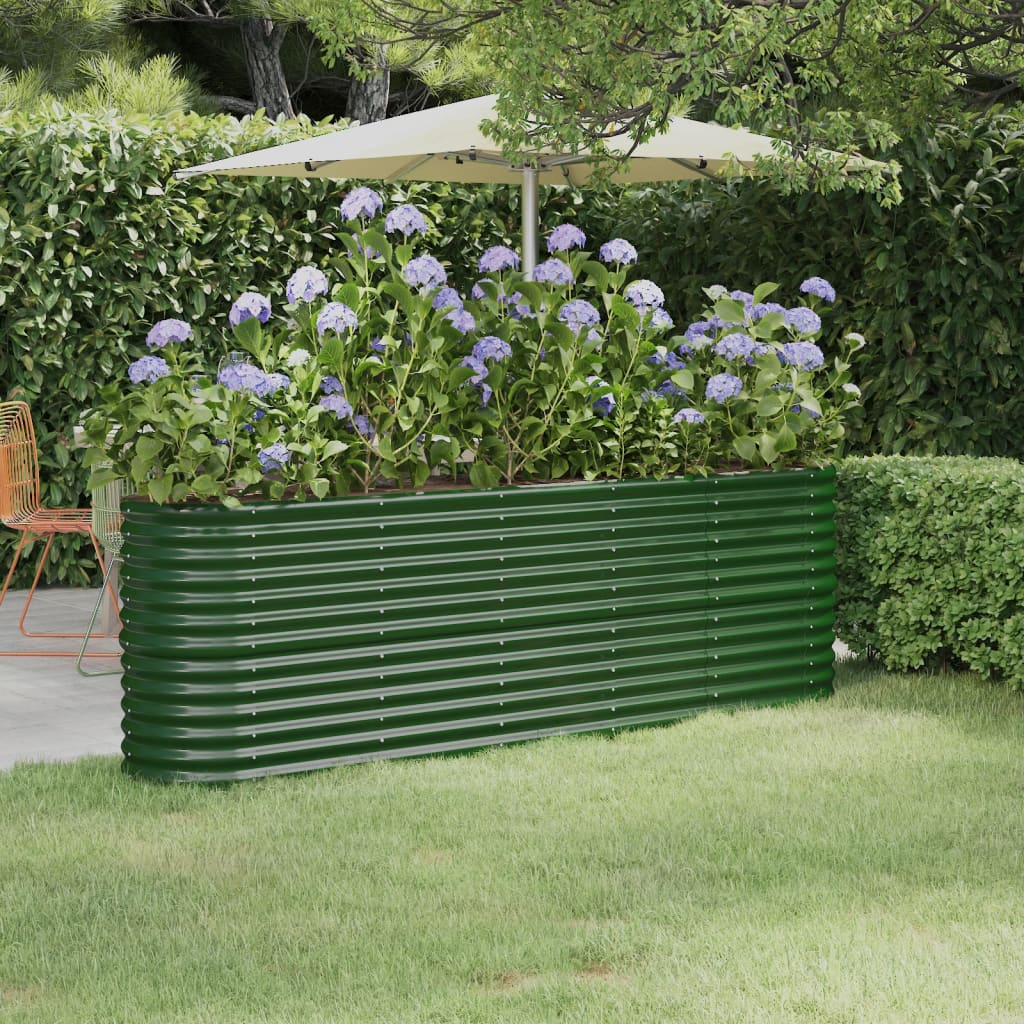 Letto Giardino Acciaio Zincato 224x40x68 cm Verde - homemem39