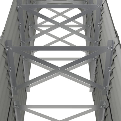 Letto Giardino Acciaio Zincato 224x40x68 cm Grigio - homemem39